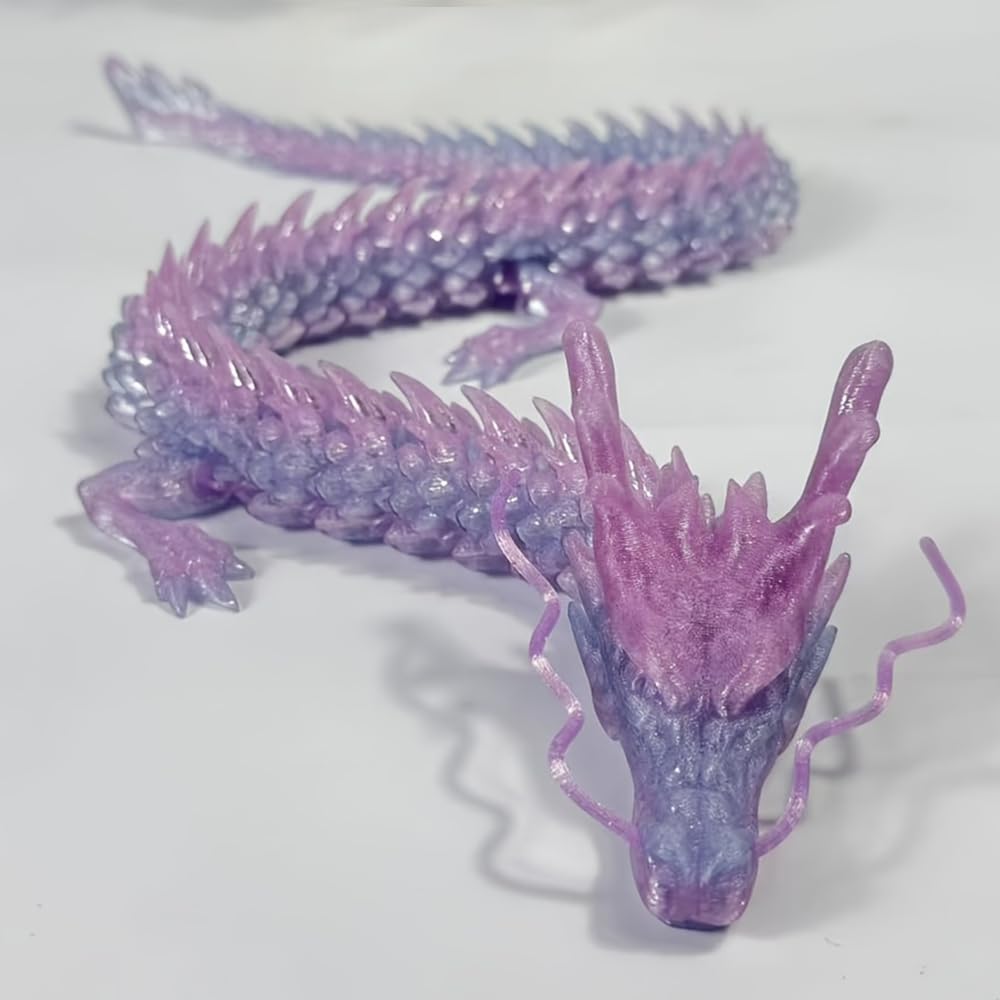 35.4'' Large 3D Printed Dragon Toy Box - Articulated Chinese Dragon, Poseable 3D Printed Animals & Collectible Figurines, Desk & Home Decor - Cool for Kids & Adults