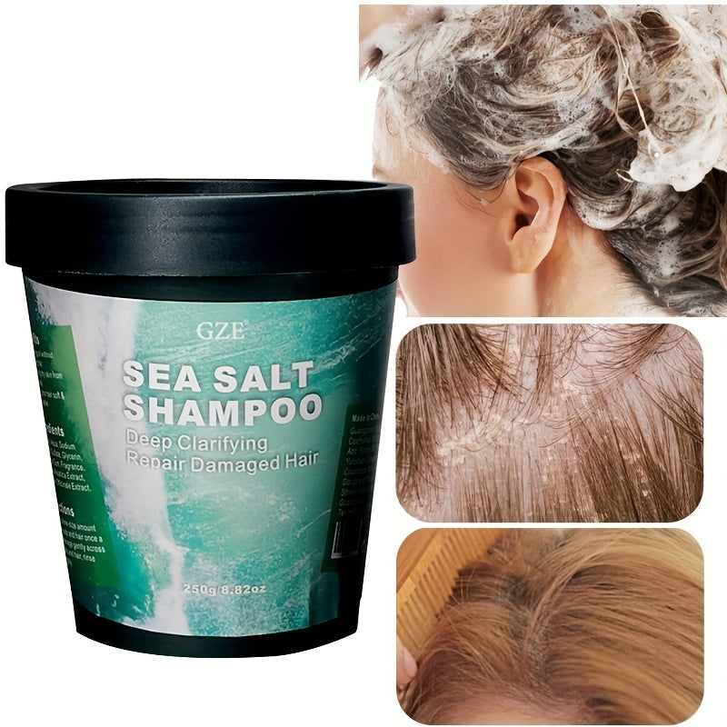 Deep Cleansing Sea Salt Shampoo for Damaged Hair - Suitable for Curly and Oily Scalp