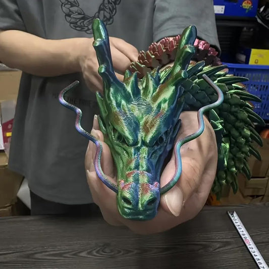 35.43 Inch 3D Printed Dragon, Large 3D Dragon Toys, Bigger Fidget Crystal Animals Toys, 3D Printed Articulated Animals for Home Office Car Desk Decor