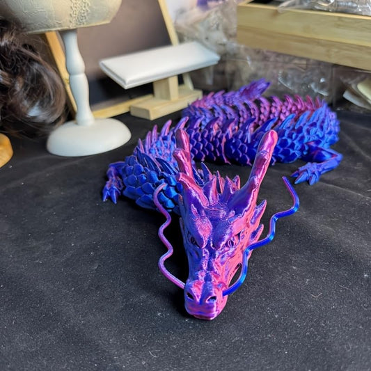 35.4'' Large 3D Printed Dragon Toy Box - Articulated Chinese Dragon, Poseable 3D Printed Animals & Collectible Figurines, Desk & Home Decor - Cool for Kids & Adults