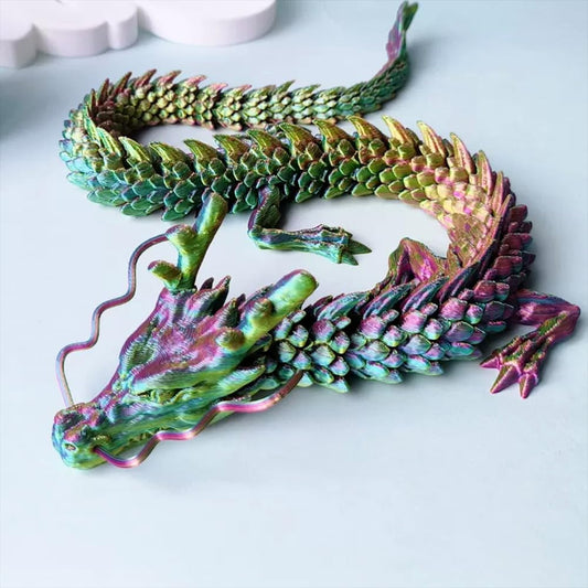 35.43 Inch 3D Printed Dragon, Large 3D Dragon Toys, Bigger Fidget Crystal Animals Toys, 3D Printed Articulated Animals for Home Office Car Desk Decor