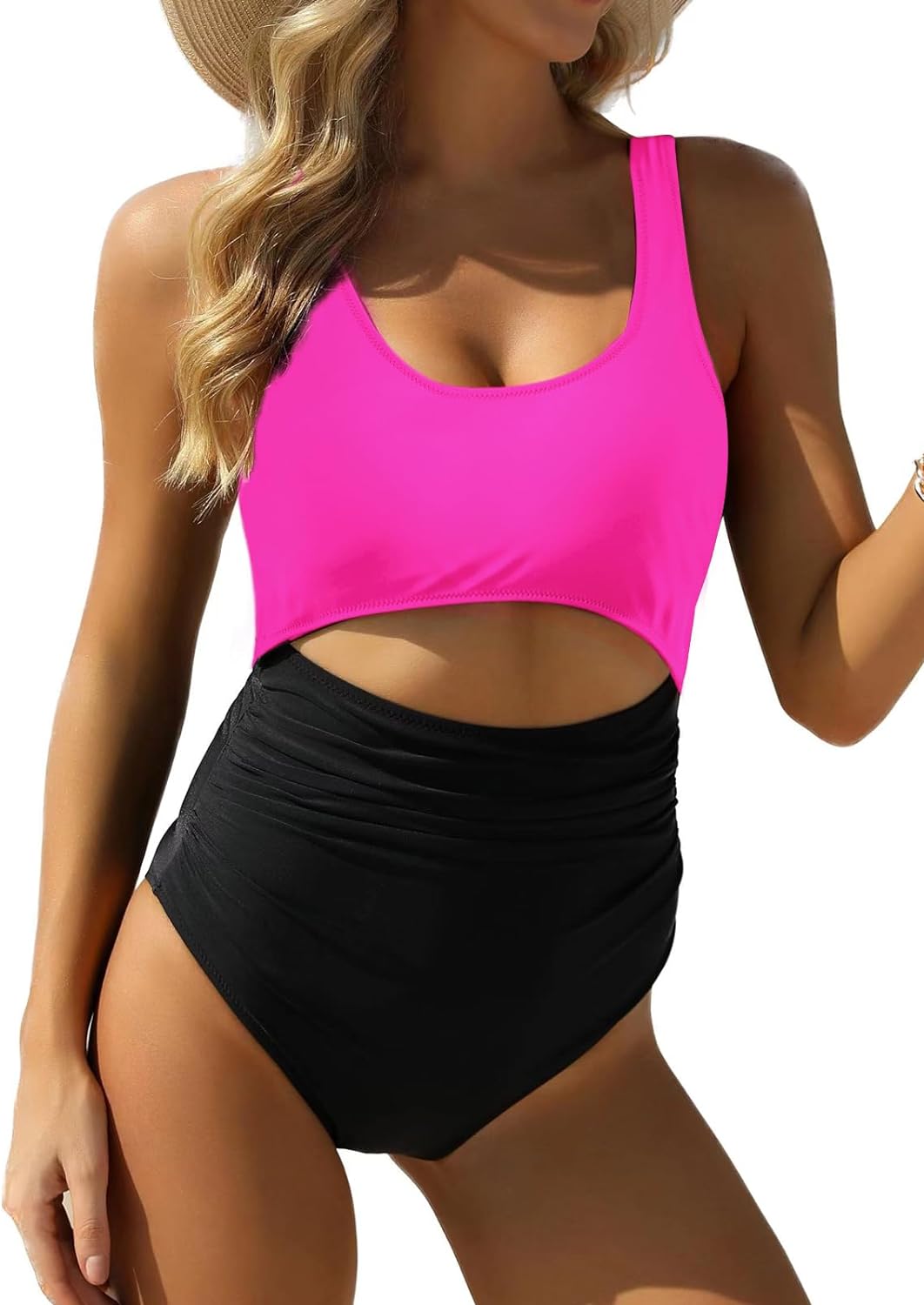 VIMPUNEC Women Tummy Control One Piece Swimsuit High Waisted Bathing Suit Cut Out Swimwear