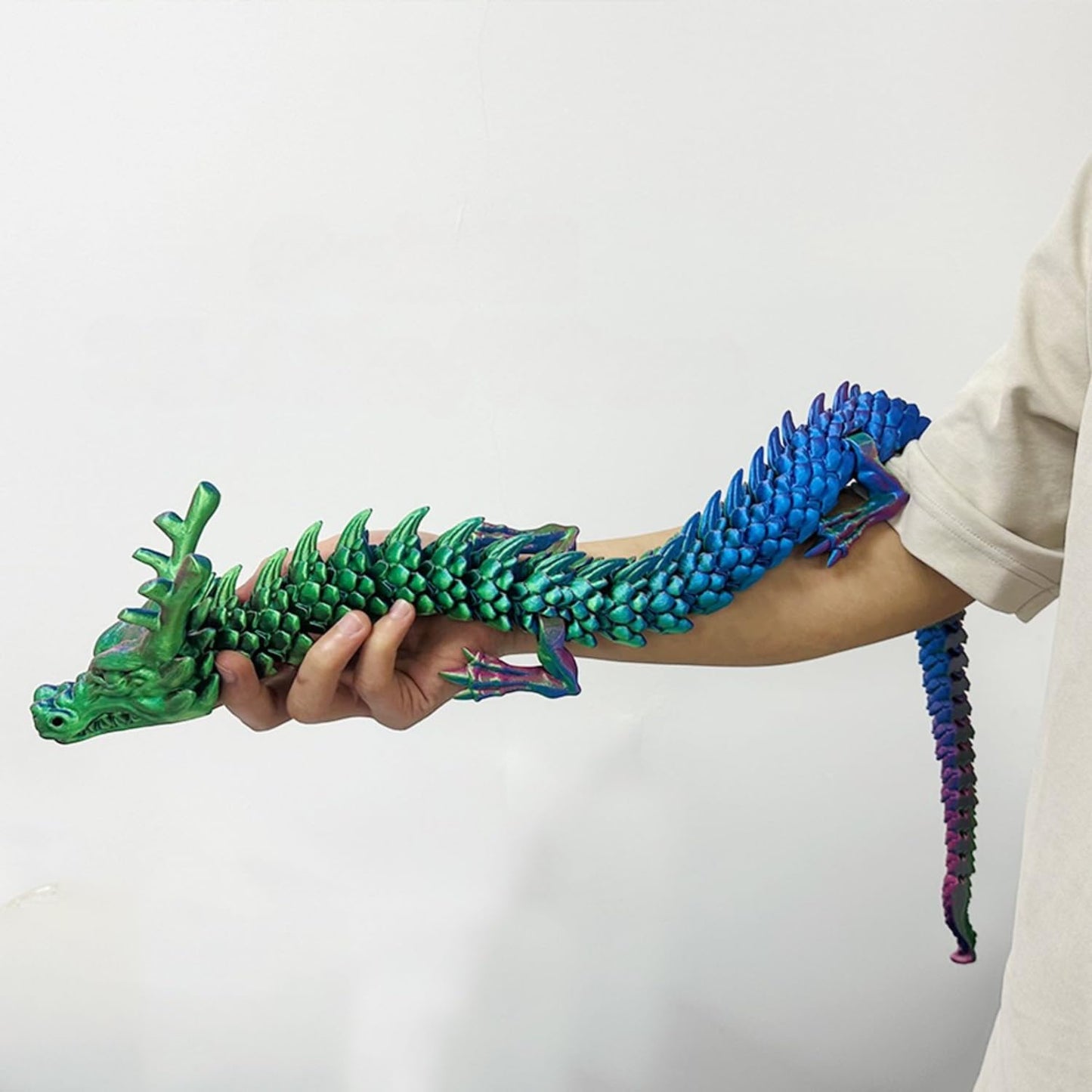 Joyroud 3D Printed Articulated Dragon, Multi-Color, 35.43 Inch Length, Flexible Joints, Durable Core Design, with Gift Box