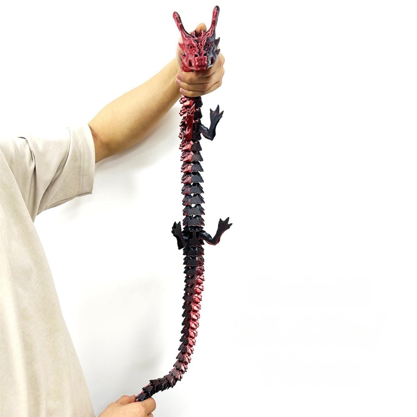 Joyroud 3D Printed Articulated Dragon, Multi-Color, 35.43 Inch Length, Flexible Joints, Durable Core Design, with Gift Box