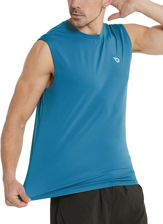 Men's Tank Tops Sleeveless Shirts Gym Workout Running Athletic Quick Dry Tech