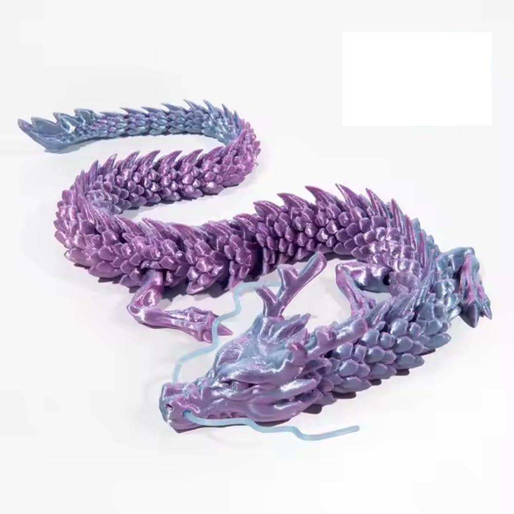 35.4'' Large 3D Printed Dragon Toy Box - Articulated Chinese Dragon, Poseable 3D Printed Animals & Collectible Figurines, Desk & Home Decor - Cool for Kids & Adults