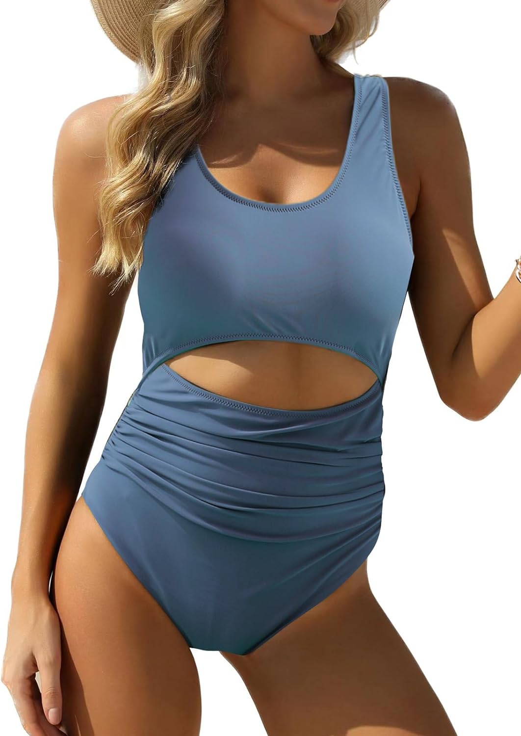 VIMPUNEC Women Tummy Control One Piece Swimsuit High Waisted Bathing Suit Cut Out Swimwear