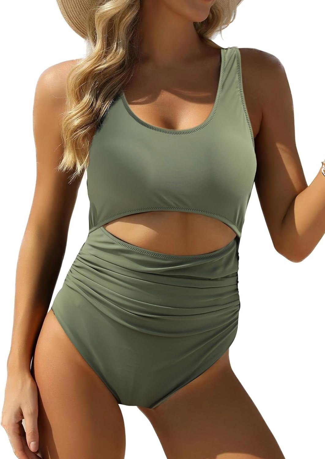 VIMPUNEC Women Tummy Control One Piece Swimsuit High Waisted Bathing Suit Cut Out Swimwear