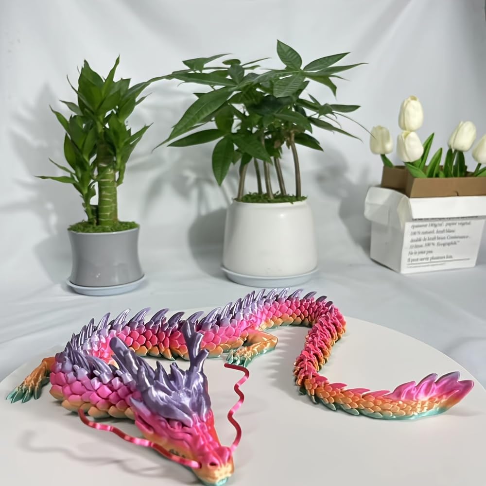 Joyroud Large 3D Printed Dragon Egg with Dragon Inside, Articulated Dragon, Crystal Dragon, Dragon Fidget Toy, ADHD Fidget Toys, Desk Toys Office Room Décor