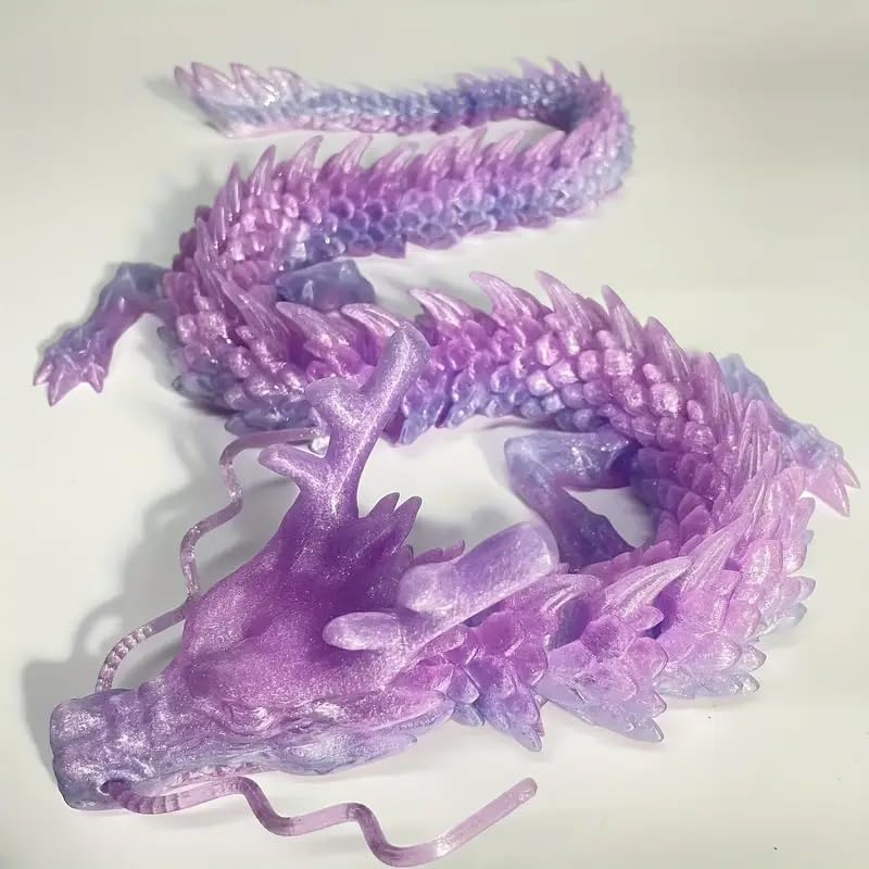35.43 Inch 3D Printed Dragon, Large 3D Dragon Toys, Bigger Fidget Crystal Animals Toys, 3D Printed Articulated Animals for Home Office Car Desk Decor