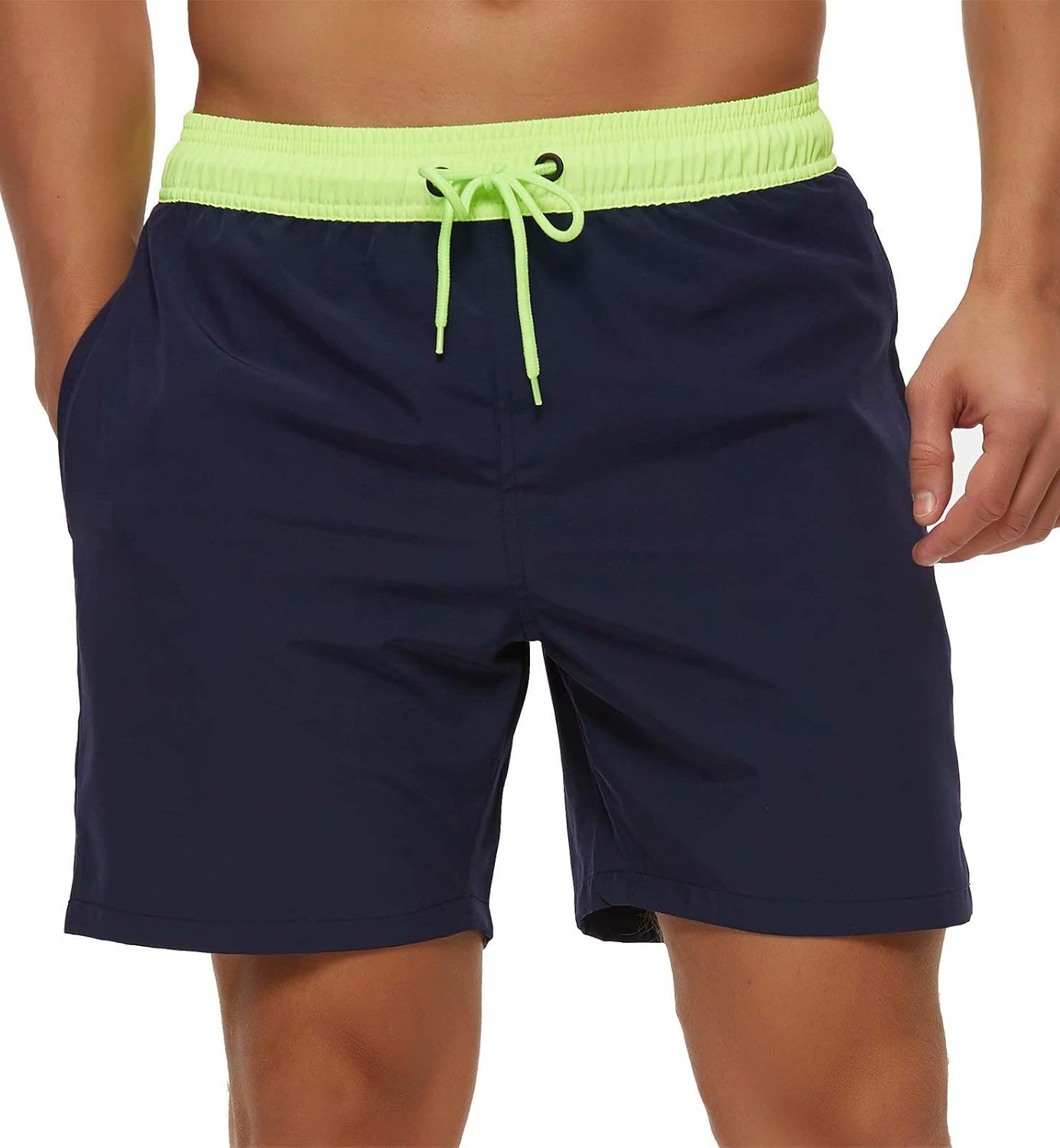 Men's Swim Trunks Quick Dry Beach Shorts with Zipper Pockets and Mesh Lining