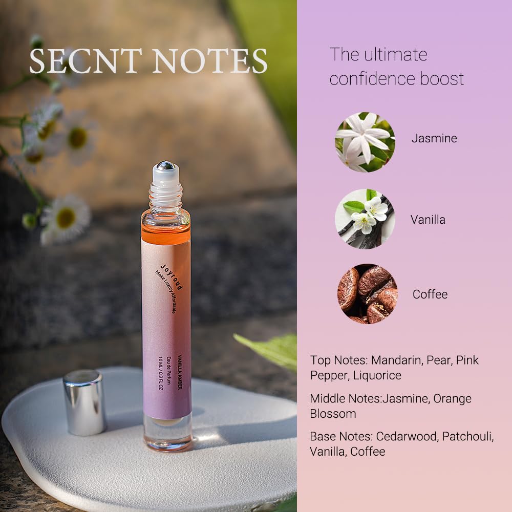 Joyroud Perfume for Women, Vanille Eau de Parfum for Women, Roll on Perfume Travel Size, Vanilla Perfume Oils for Women Long Lasting, Coffee Perfume for Women