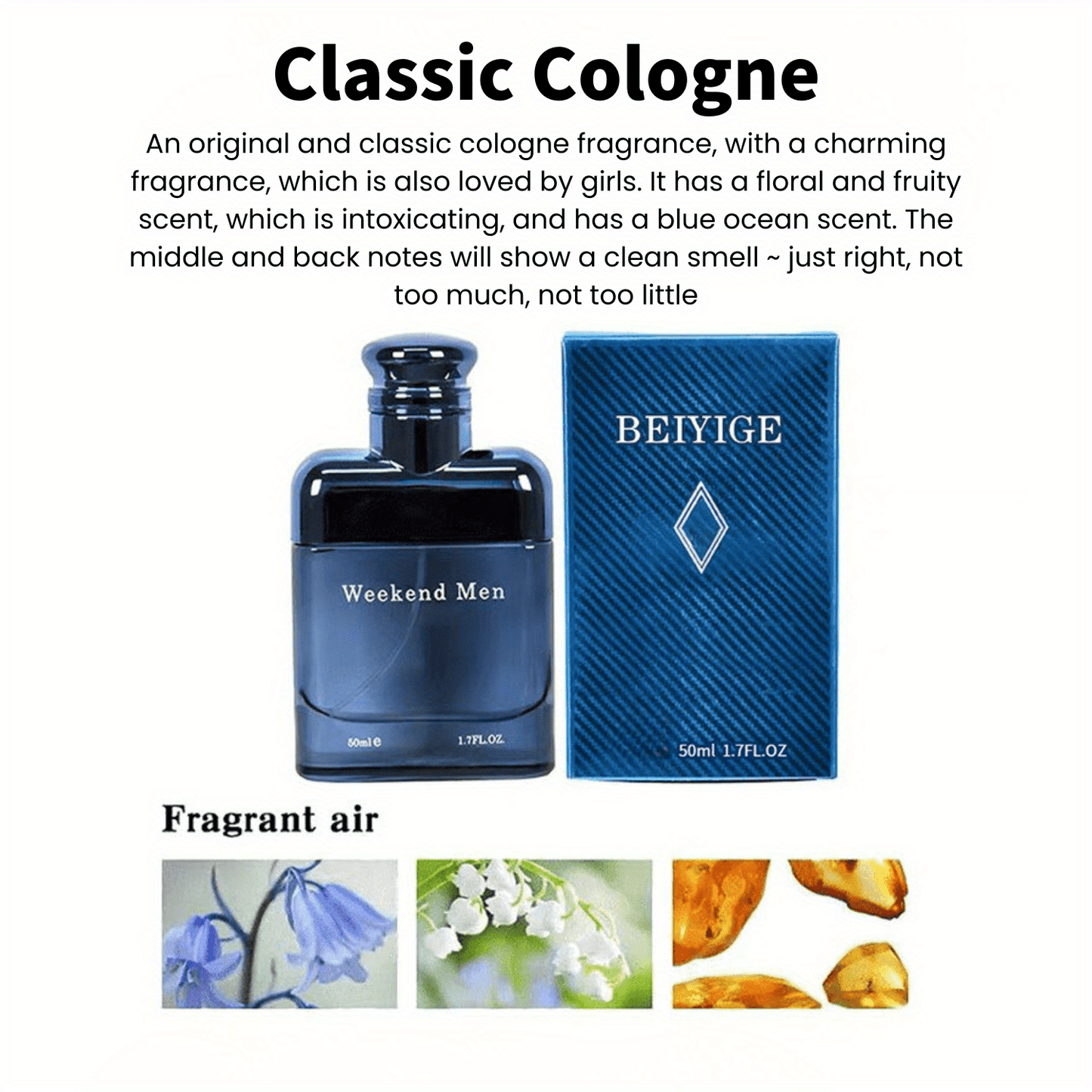 Men's Long-lasting Eau De Toilette Spray, Fresh Woody Cologne with Niche Woody Notes, Perfect for Sweet Date & Quiet Sexiness, 1.7oz