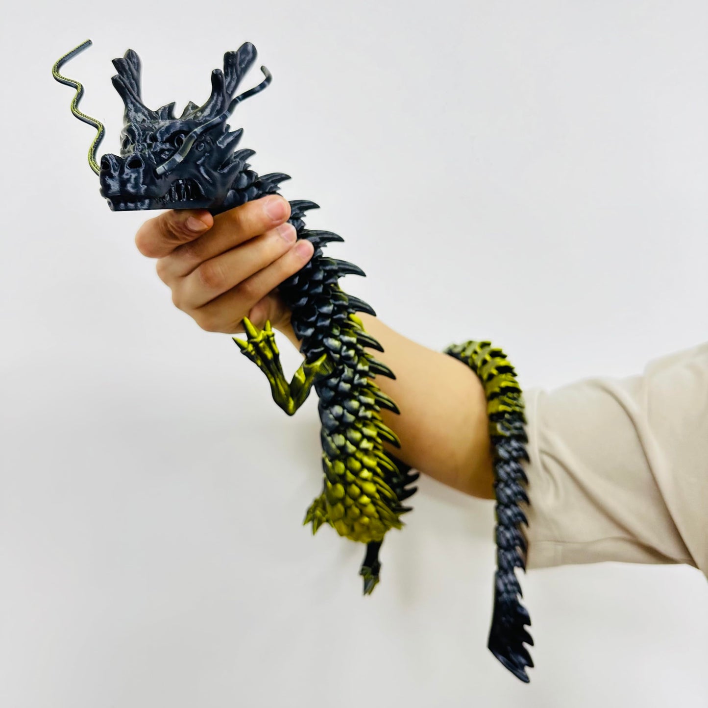Joyroud 3D Printed Articulated Dragon, Multi-Color, 35.43 Inch Length, Flexible Joints, Durable Core Design, with Gift Box