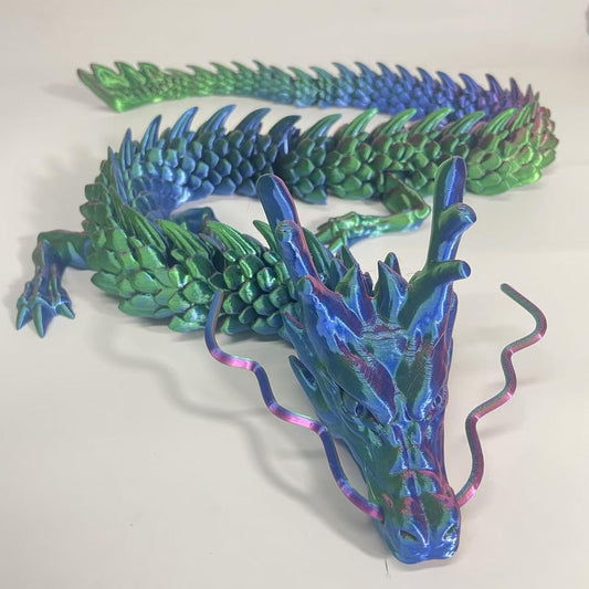 Joyroud 35.43" 3D Printed Dragon, Articulated Dragon, Crystal Dragon, Dragon Fidget Toy, Home Office Decor Executive Desk Toys