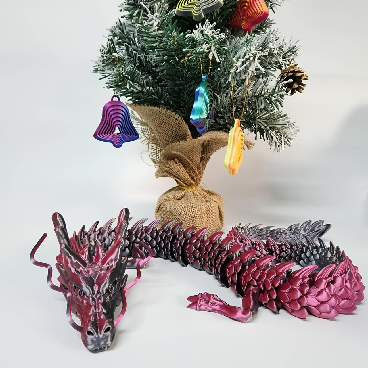 35.43 Inch 3D Printed Dragon, Large 3D Dragon Toys, Bigger Fidget Crystal Animals Toys, 3D Printed Articulated Animals for Home Office Car Desk Decor