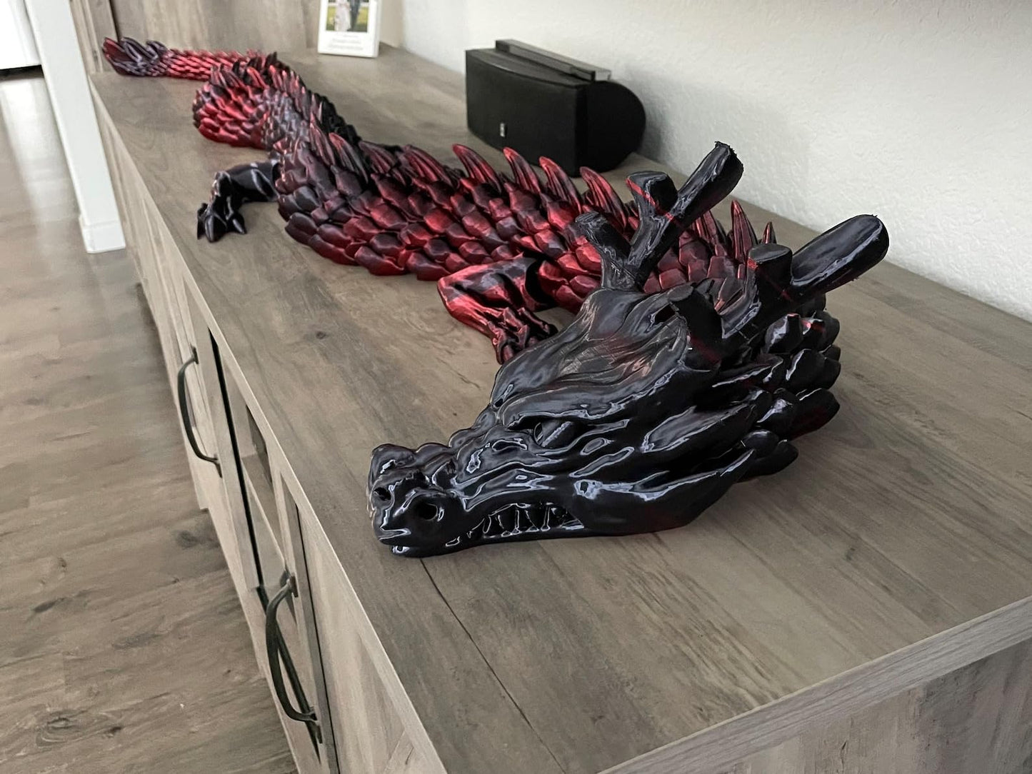 35.4'' Large 3D Printed Dragon Toy Box - Articulated Chinese Dragon, Poseable 3D Printed Animals & Collectible Figurines, Desk & Home Decor - Cool for Kids & Adults
