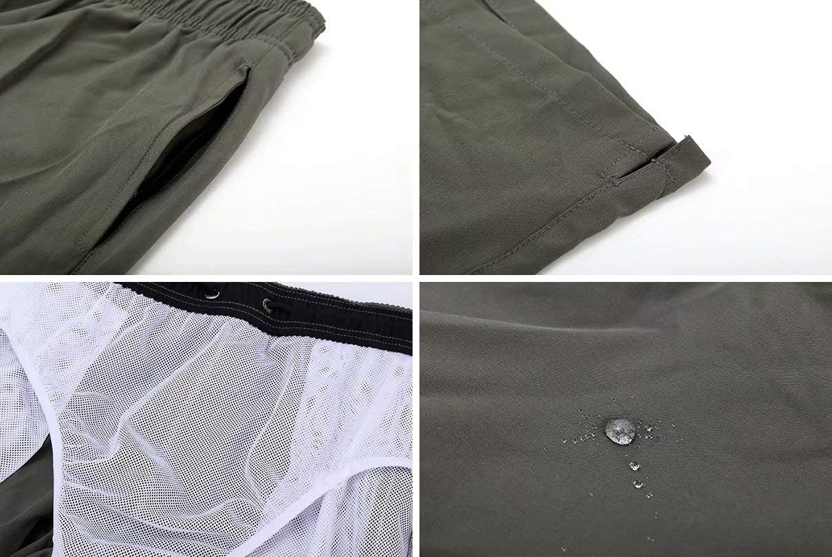 Men's Swim Trunks Quick Dry Beach Shorts with Zipper Pockets and Mesh Lining