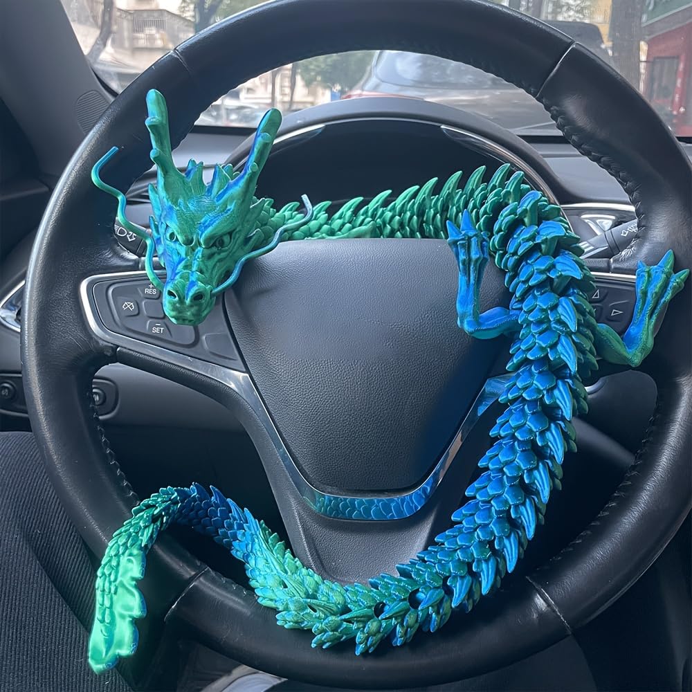 Joyroud 3D Printed Articulated Dragon, Multi-Color, 35.43 Inch Length, Flexible Joints, Durable Core Design, with Gift Box