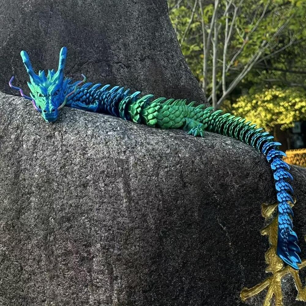 Joyroud Large 3D Printed Dragon Egg with Dragon Inside, Articulated Dragon, Crystal Dragon, Dragon Fidget Toy, ADHD Fidget Toys, Desk Toys Office Room Décor