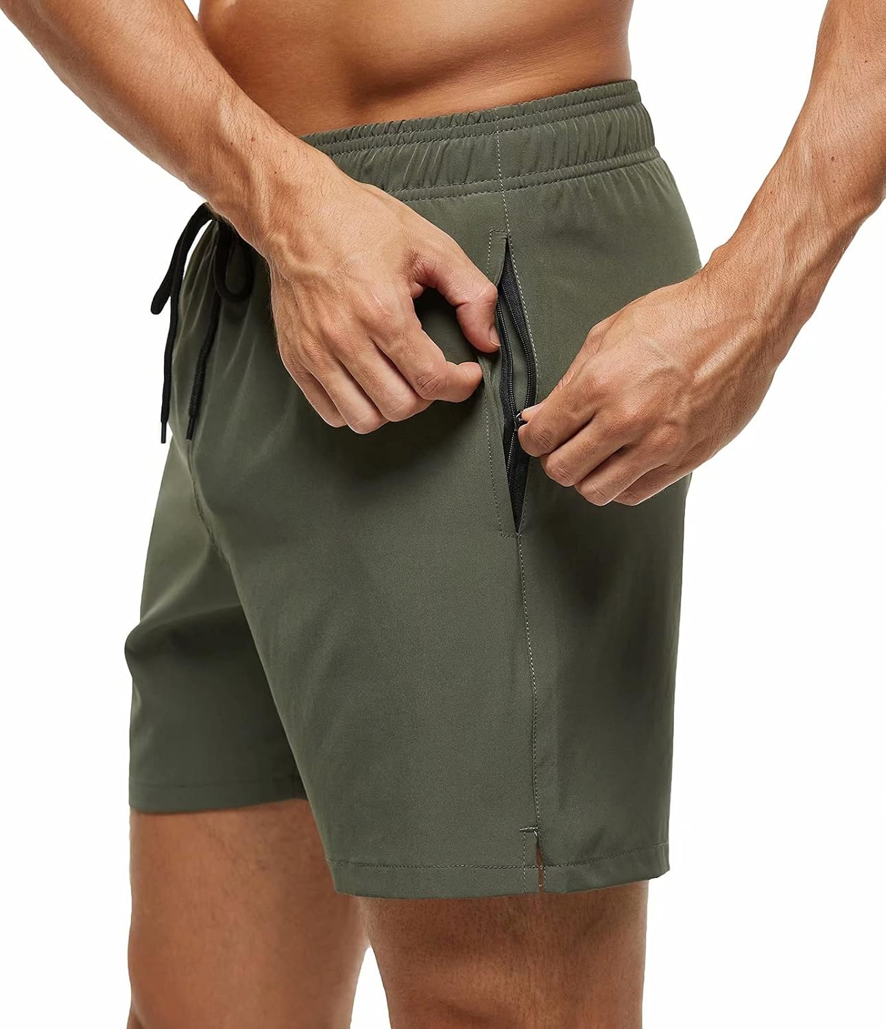 Men's Swim Trunks Quick Dry Beach Shorts with Zipper Pockets and Mesh Lining