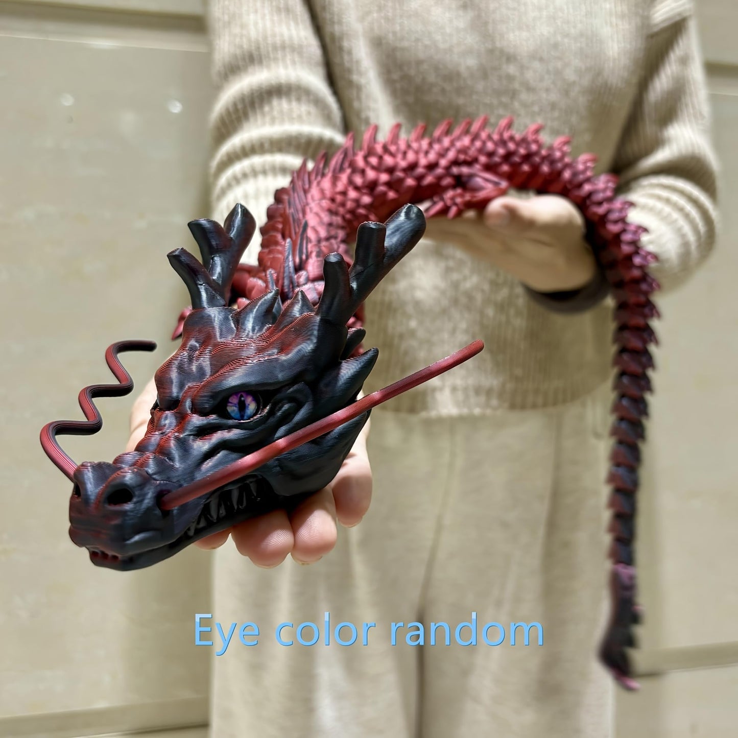 35.43 Inch 3D Printed Dragon, Large 3D Dragon Toys, Bigger Fidget Crystal Animals Toys, 3D Printed Articulated Animals for Home Office Car Desk Decor