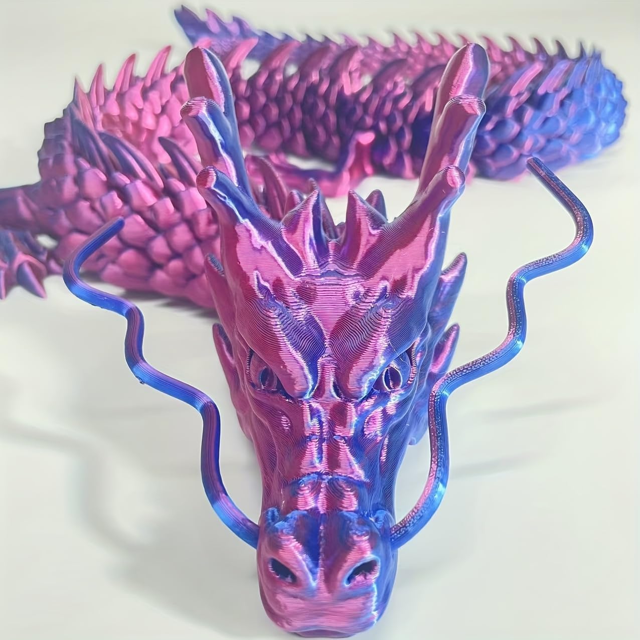 Joyroud 35.43" 3D Printed Dragon, Articulated Dragon, Crystal Dragon, Dragon Fidget Toy, Home Office Decor Executive Desk Toys