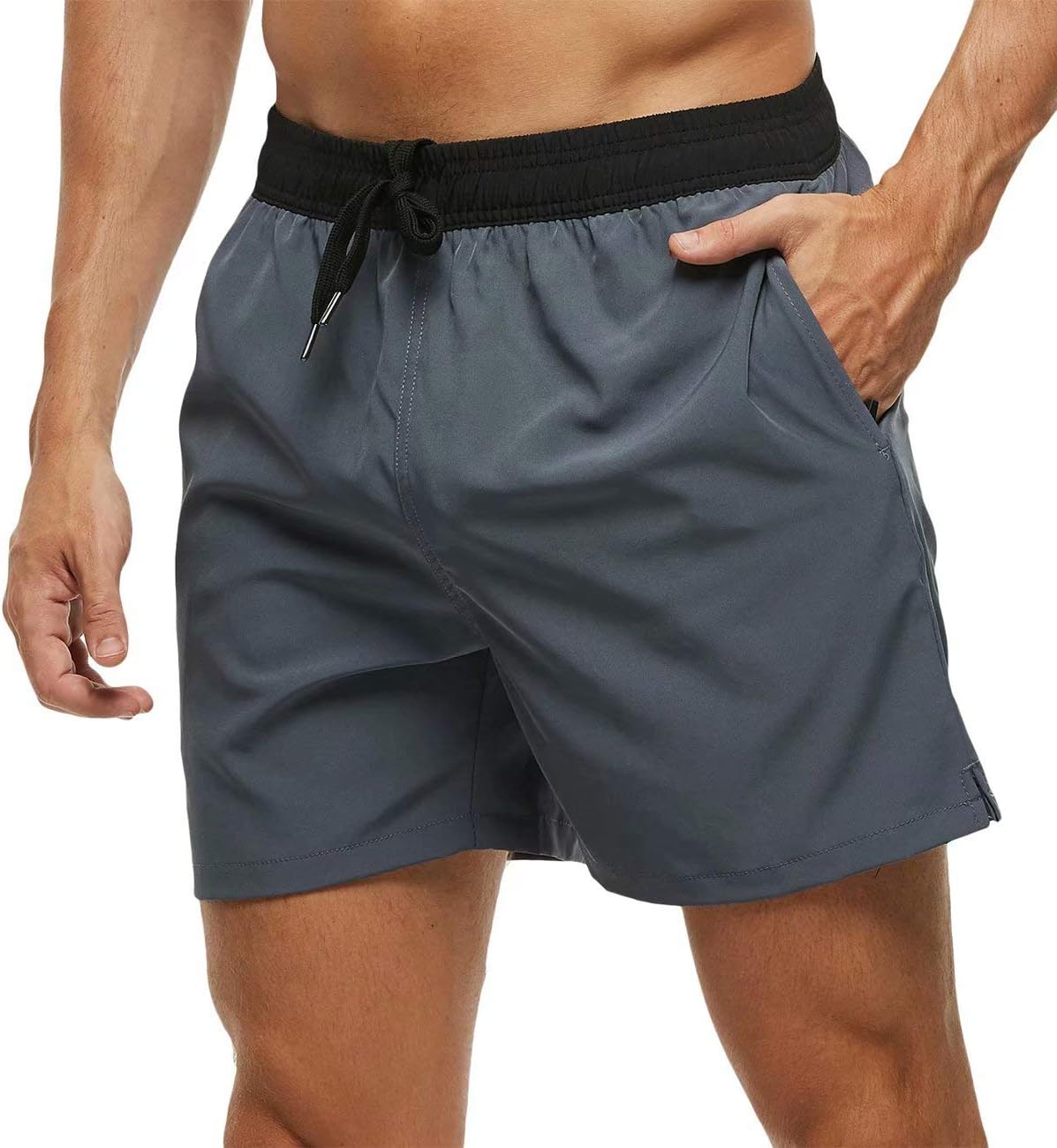 Men's Swim Trunks Quick Dry Beach Shorts with Zipper Pockets and Mesh Lining