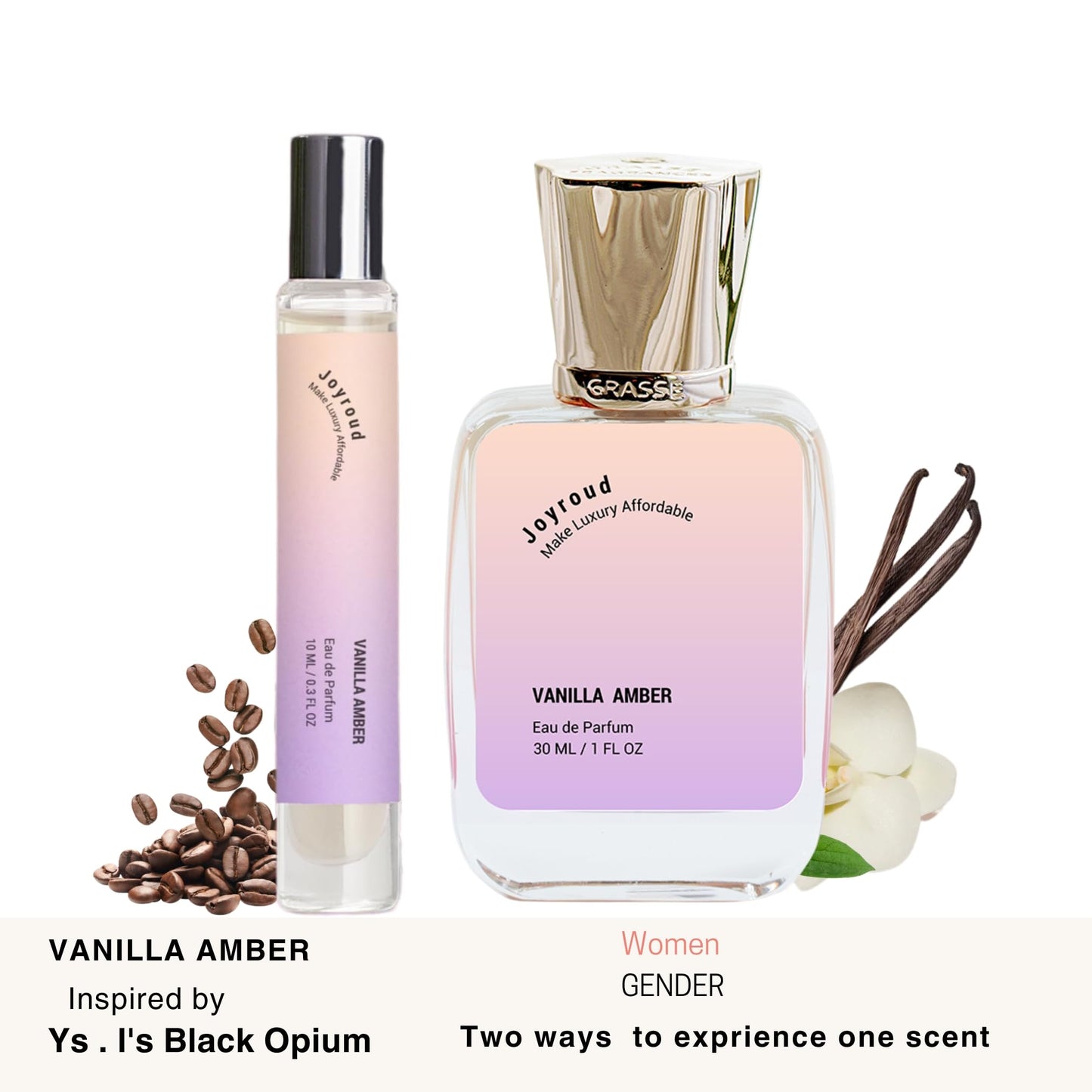 Joyroud Perfume for Women, Vanille Eau de Parfum for Women, Roll on Perfume Travel Size, Vanilla Perfume Oils for Women Long Lasting, Coffee Perfume for Women