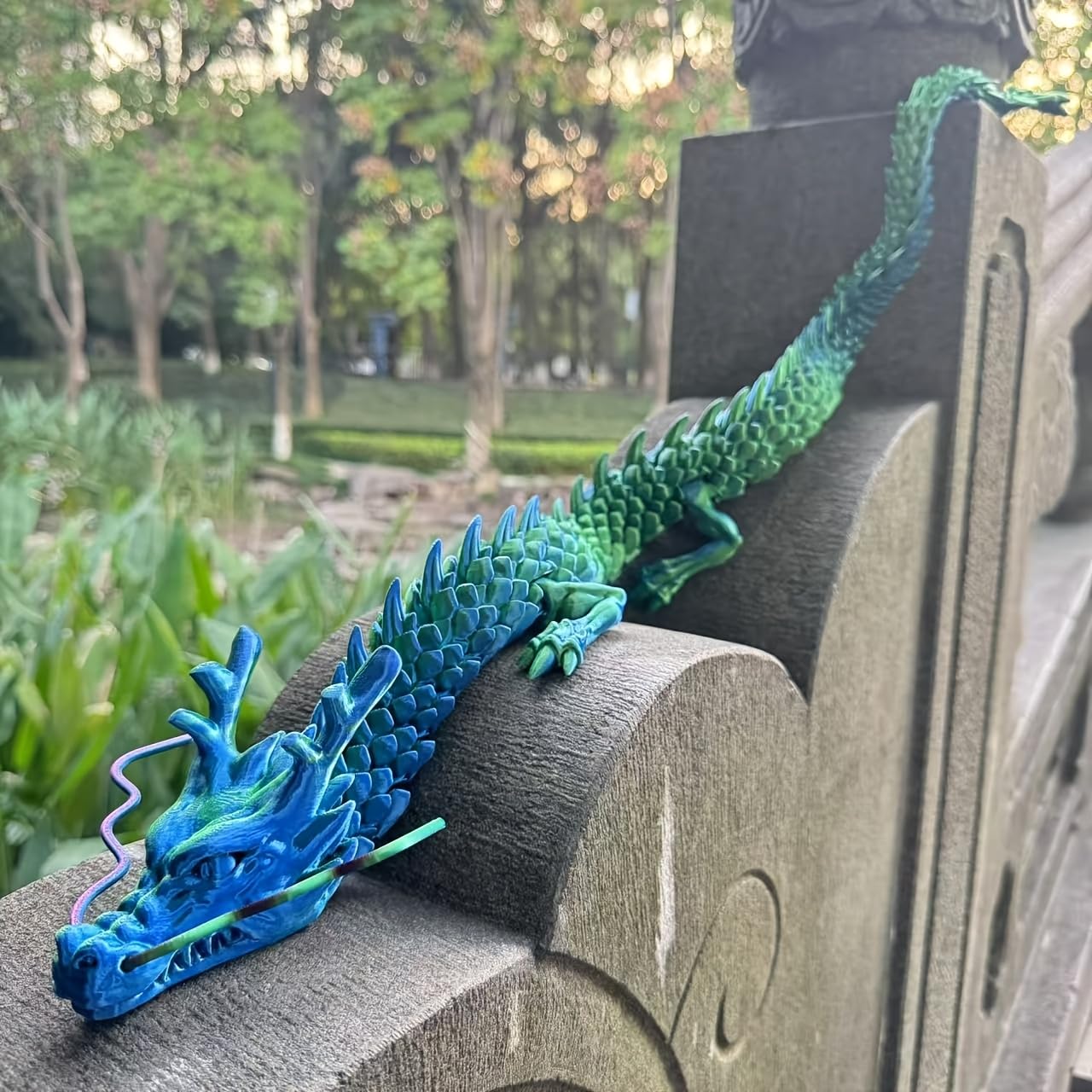 35.4'' Large 3D Printed Dragon Toy Box - Articulated Chinese Dragon, Poseable 3D Printed Animals & Collectible Figurines, Desk & Home Decor - Cool for Kids & Adults