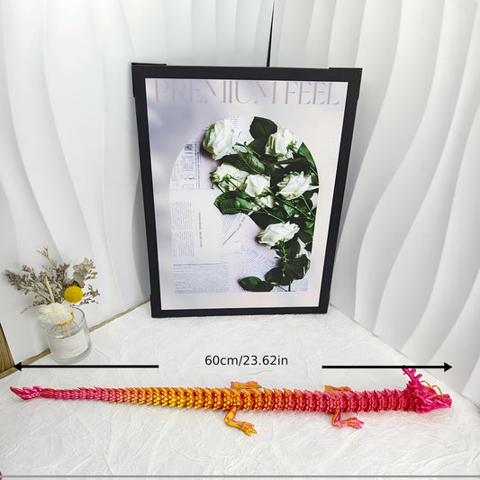 Joyroud 4 Pcs 24 inch 3D Printed Dragon, Articulated Dragon, Crystal Dragon, Dragon Fidget Toy, Home Office Decor Executive Desk Toys
