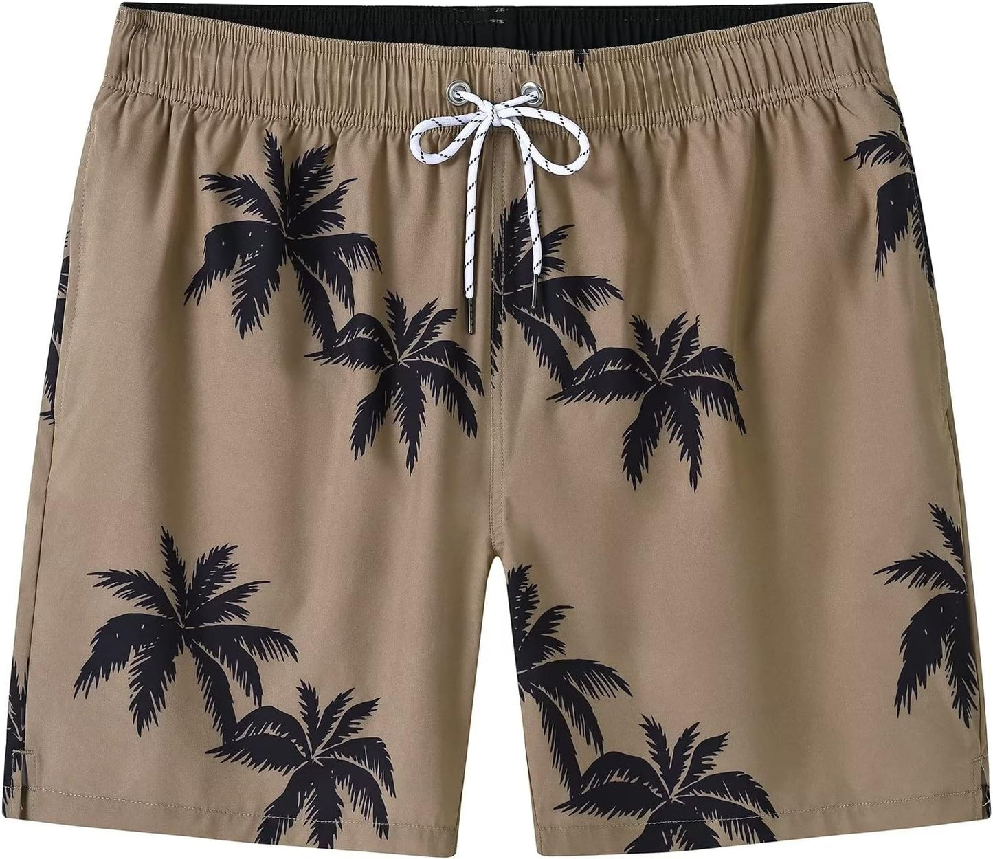 Men's Swim Trunks Quick Dry Beach Shorts with Zipper Pockets and Mesh Lining