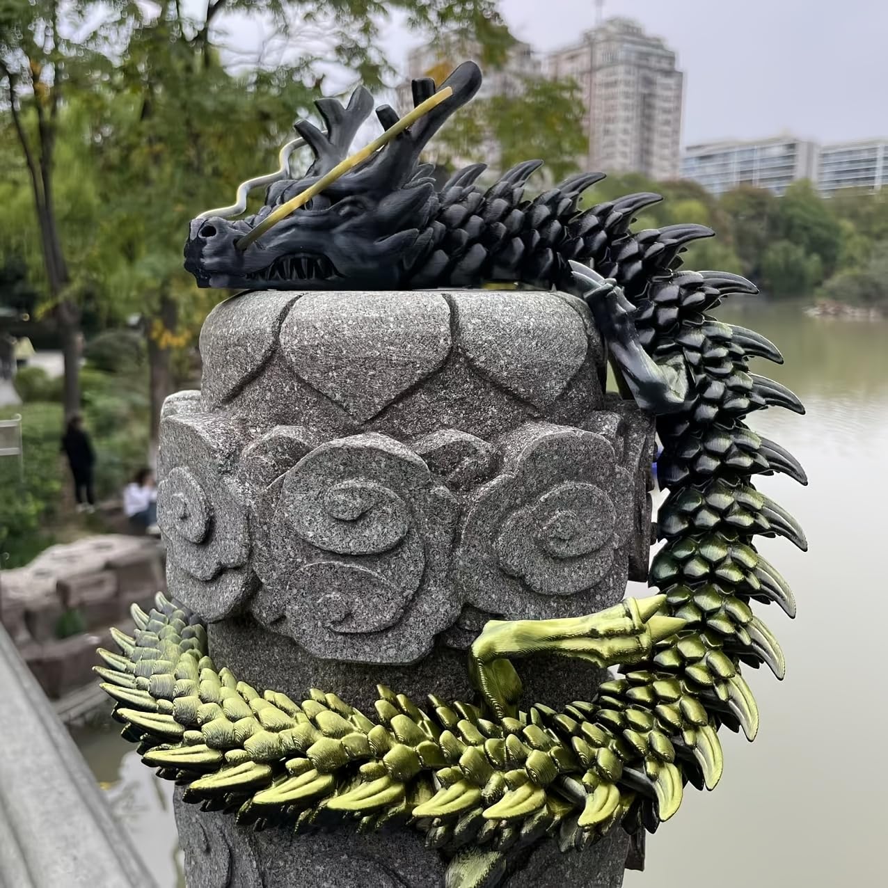 35.4'' Large 3D Printed Dragon Toy Box - Articulated Chinese Dragon, Poseable 3D Printed Animals & Collectible Figurines, Desk & Home Decor - Cool for Kids & Adults