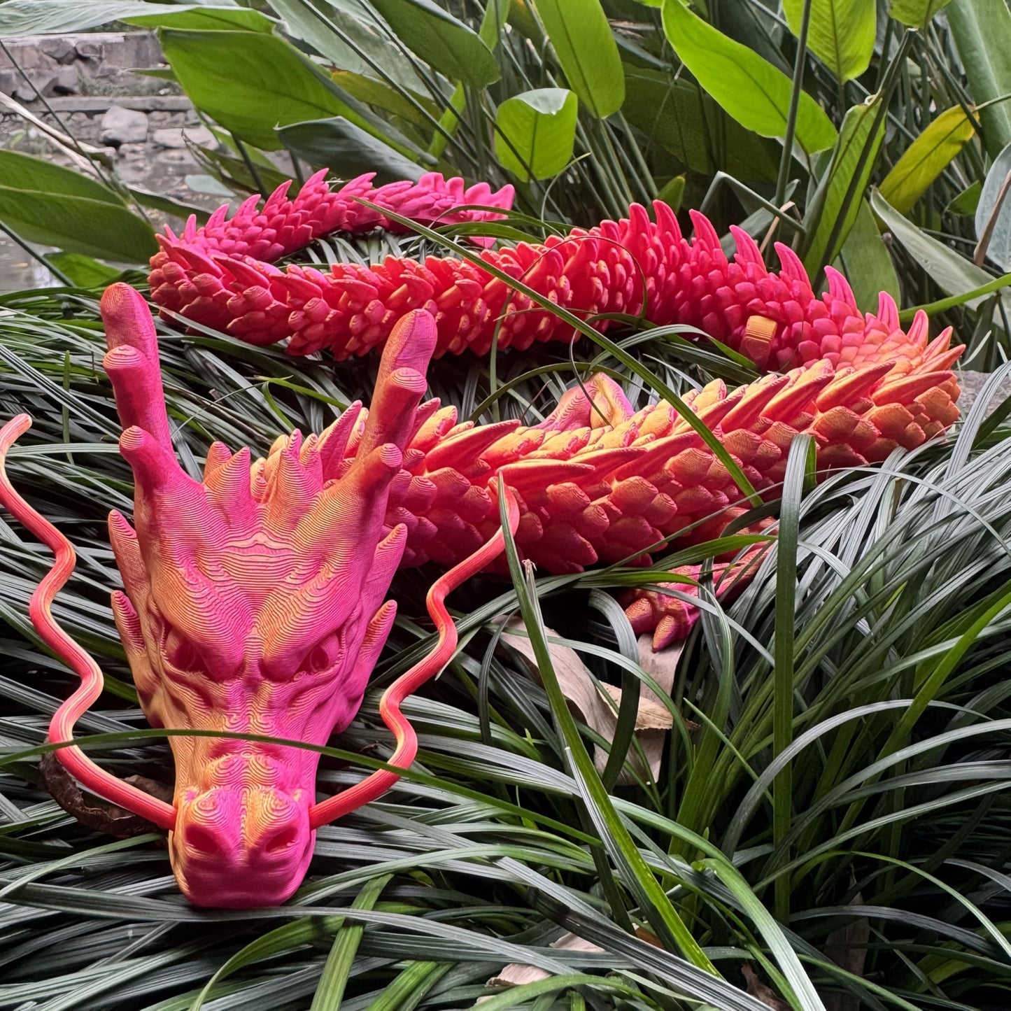 35.43 Inch 3D Printed Dragon, Large 3D Dragon Toys, Bigger Fidget Crystal Animals Toys, 3D Printed Articulated Animals for Home Office Car Desk Decor