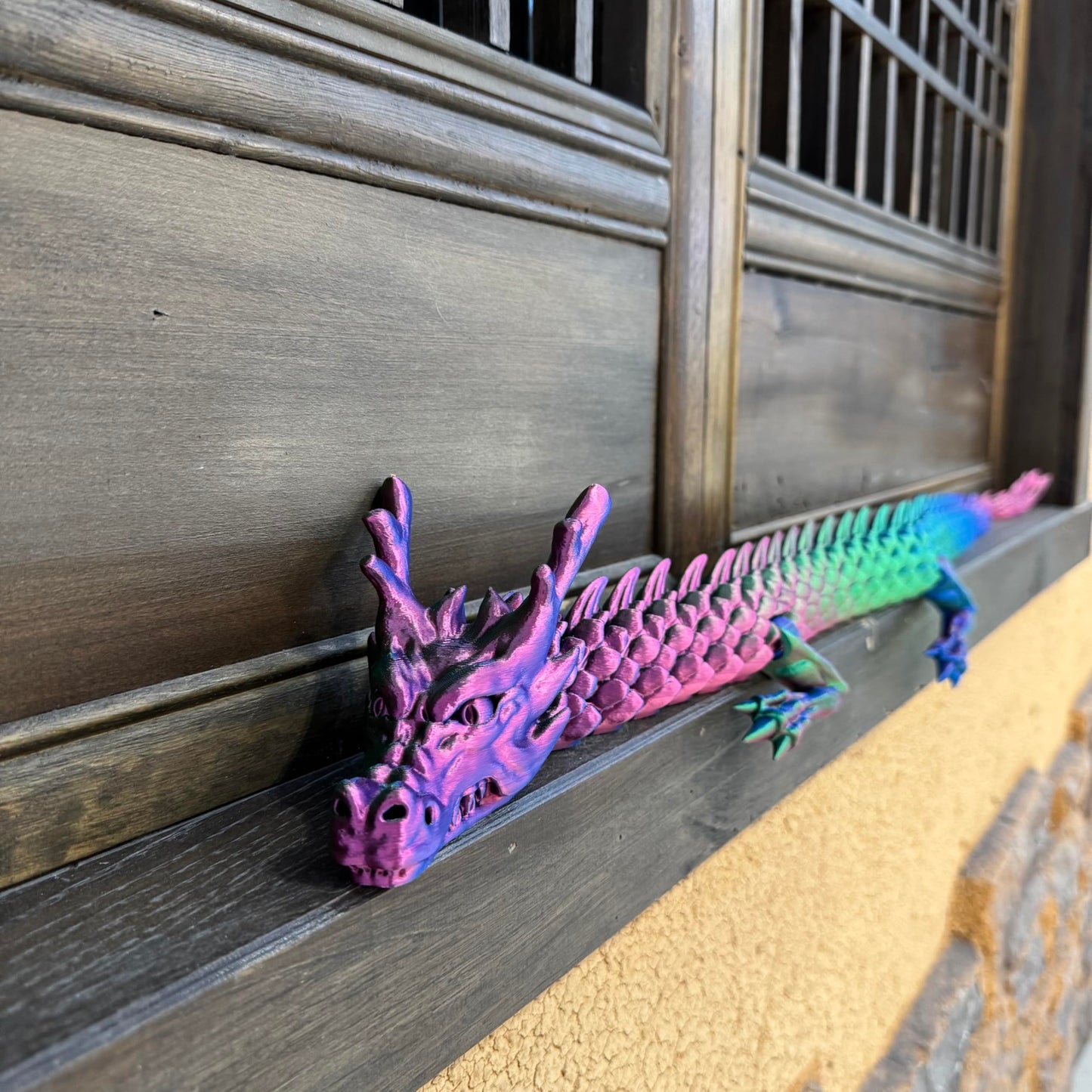 35.4'' Large 3D Printed Dragon Toy Box - Articulated Chinese Dragon, Poseable 3D Printed Animals & Collectible Figurines, Desk & Home Decor - Cool for Kids & Adults