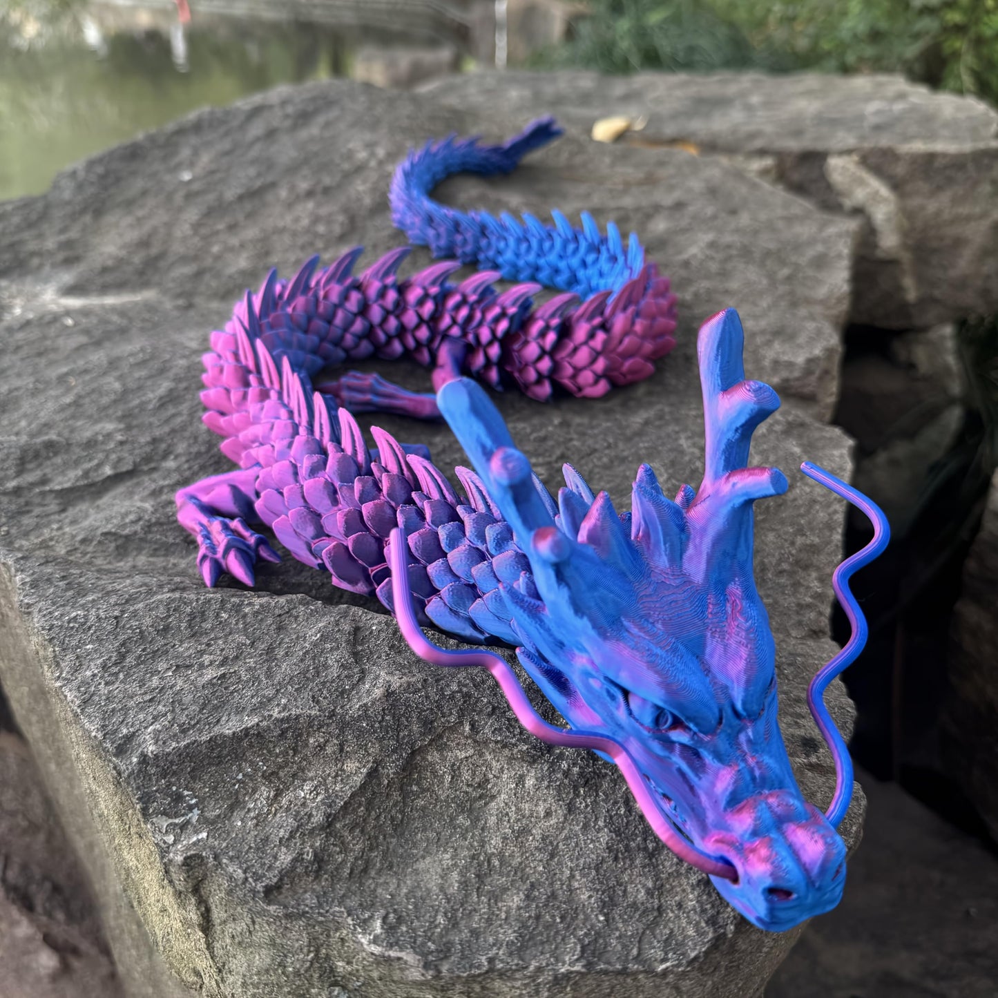 Joyroud 3D Printed Articulated Dragon, Multi-Color, 35.43 Inch Length, Flexible Joints, Durable Core Design, with Gift Box