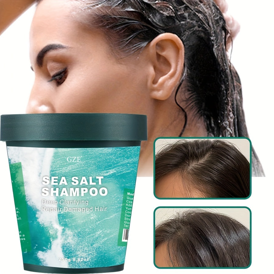 Deep Cleansing Sea Salt Shampoo for Damaged Hair - Suitable for Curly and Oily Scalp