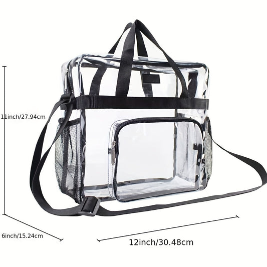 Stadium-Approved Clear Crossbody Bag with Large Capacity for Concerts, Sports, and Festivals - Keep Your Essentials Safe and Accessible