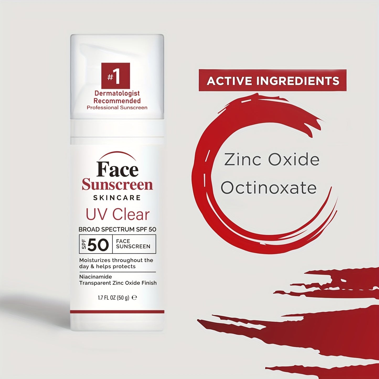 Daily Tinted Sunscreen With Zinc Oxide, SPF 50 Face Sunscreen Moisturizer