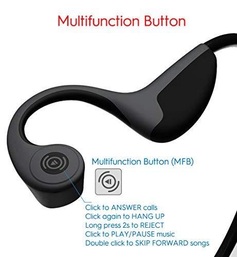 Bone Conduction Headphones Bluetooth 5.0 Open-Ear Wireless Sports Headsets w/ Mic for Jogging Running Driving Cycling, Sweatproof and Lightweight Bone Conduction Headphones Sewosports