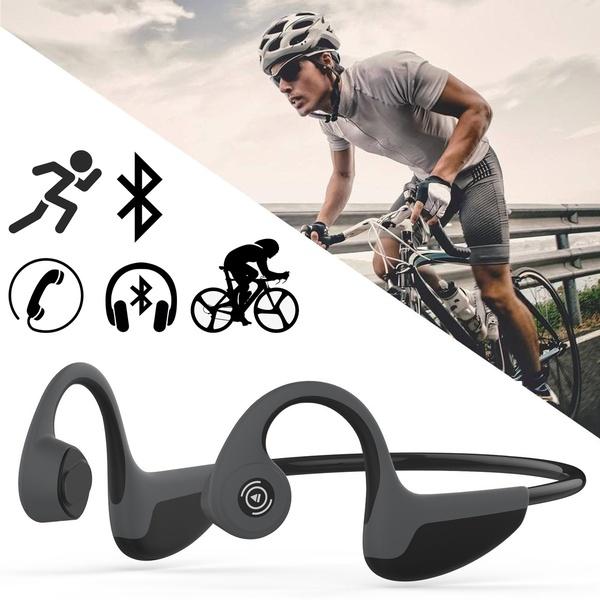 Bone Conduction Headphones Bluetooth 5.0 Open-Ear Wireless Sports Headsets w/ Mic for Jogging Running Driving Cycling, Sweatproof and Lightweight Bone Conduction Headphones Sewosports