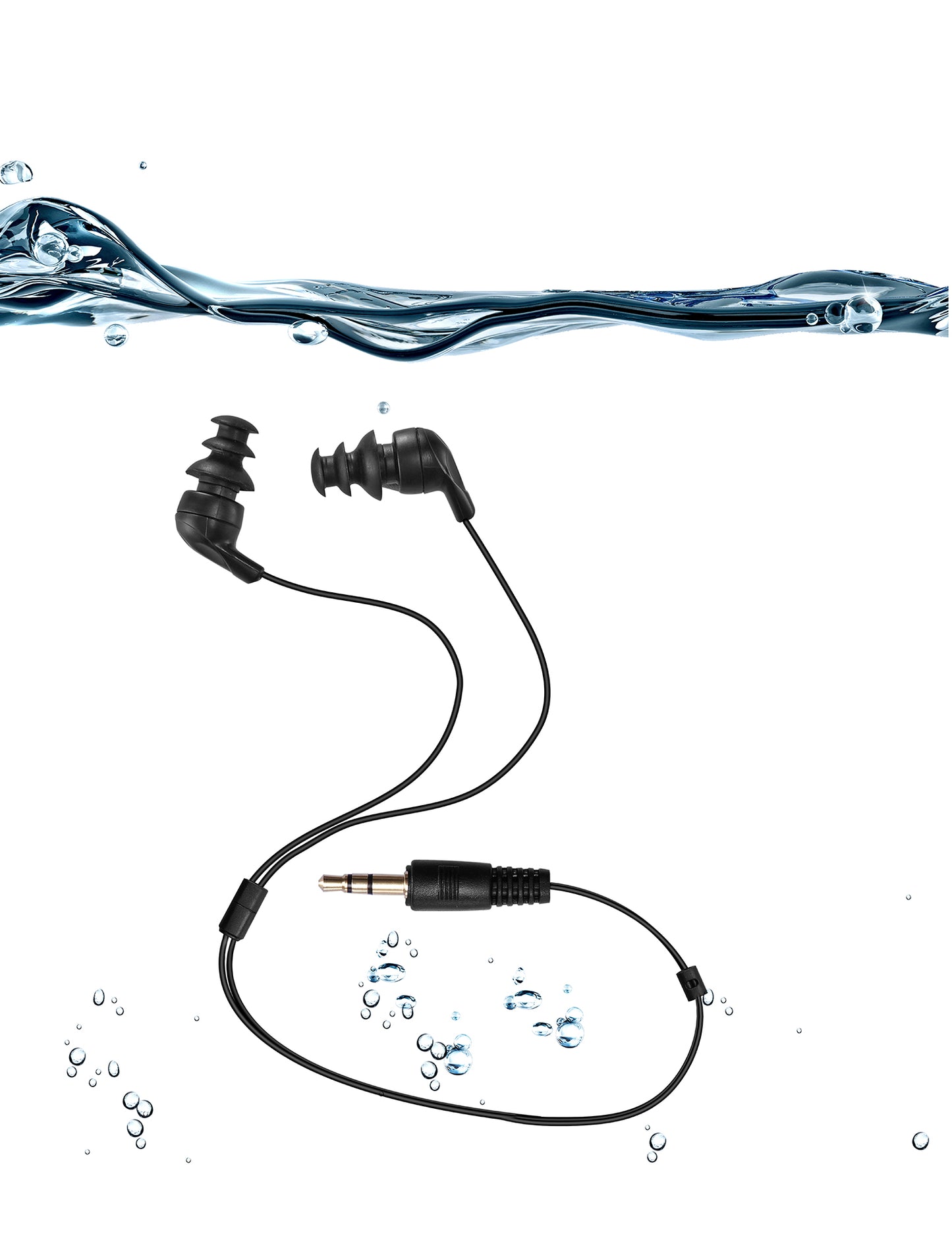 Waterproof Short Cord Headphones for Swimming