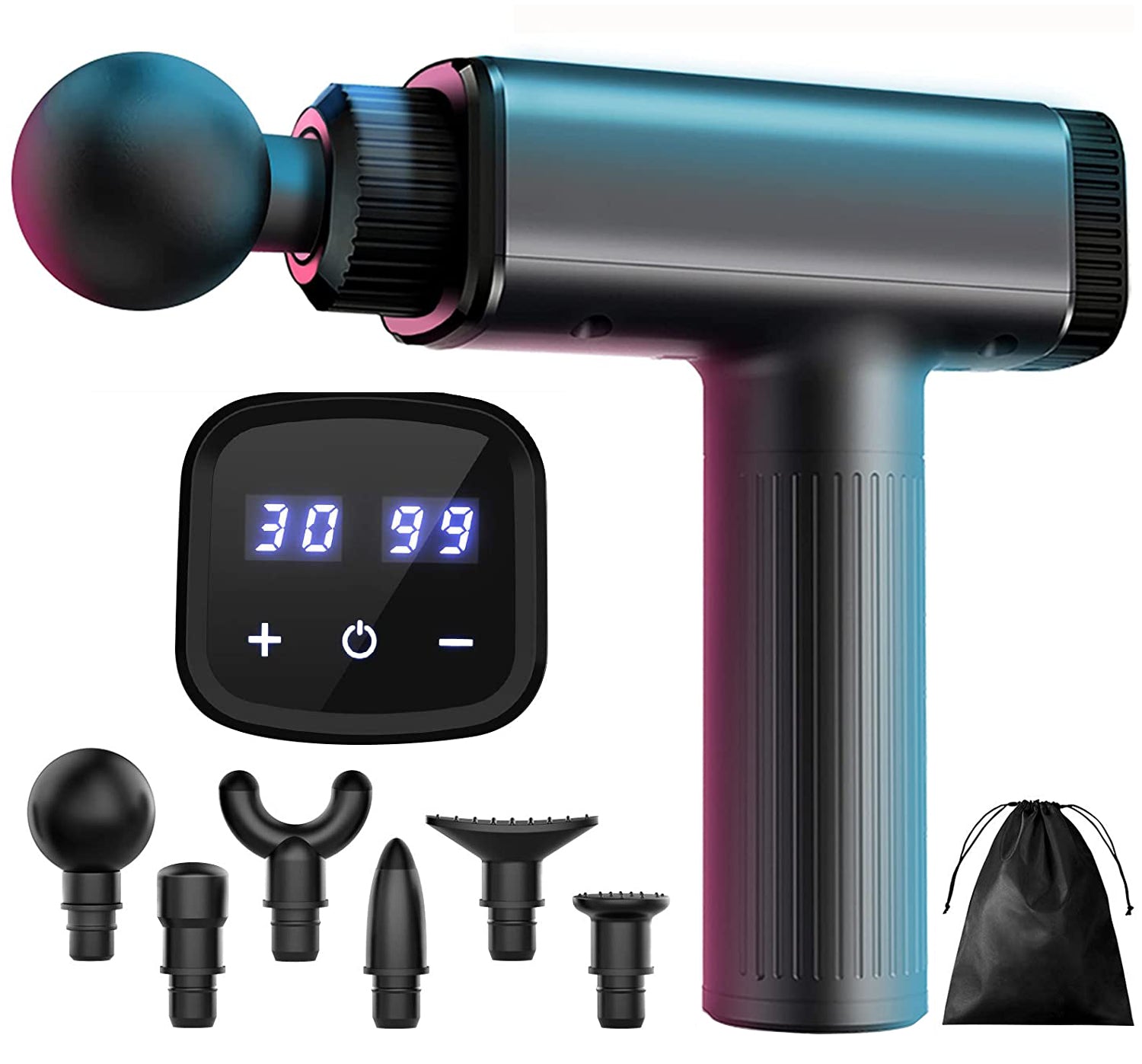 Massage Gun, Deep Tissue Hand Held Muscle Massage Gun, Up to 30 Speeds  Cordless Handheld Electric Percussion Massager with 6 Heads for Muscle, Back,  Foot, Neck, Leg, Shoulder Massage 