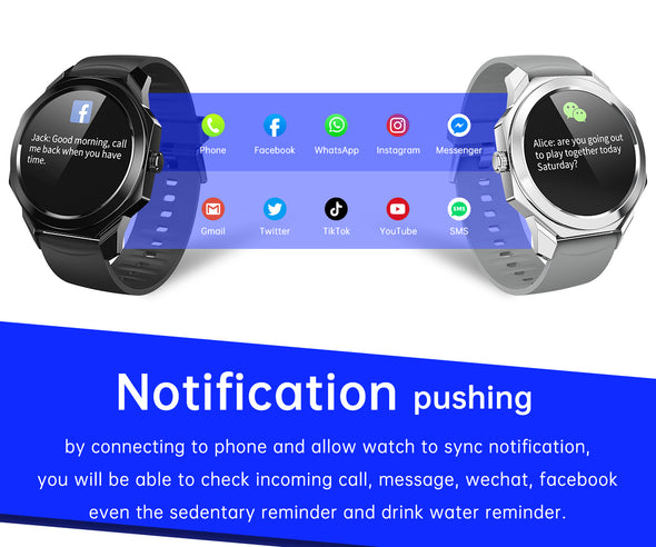 Smart Waterproof watch,The full touch screen watch can test heart rate, waterproof, call notification, message reminder, music control, exercise beat, pedometer, 3D GPS track graph, sleep monitoring, etc., suitable for male and female sports watches.