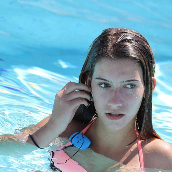 Swimming MP3 waterproof Audio player-Blue Waterproof Swimming music player Sewobye 