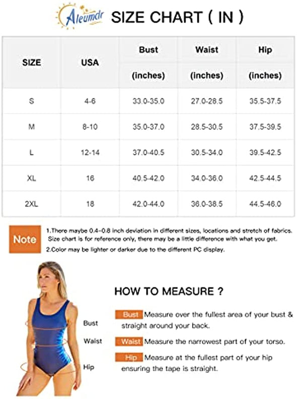 Sewobye Aleumdr Womens One Piece Swimsuit Athletic Swimwear Bathing Suits Color Block Print Sport Swimsuits