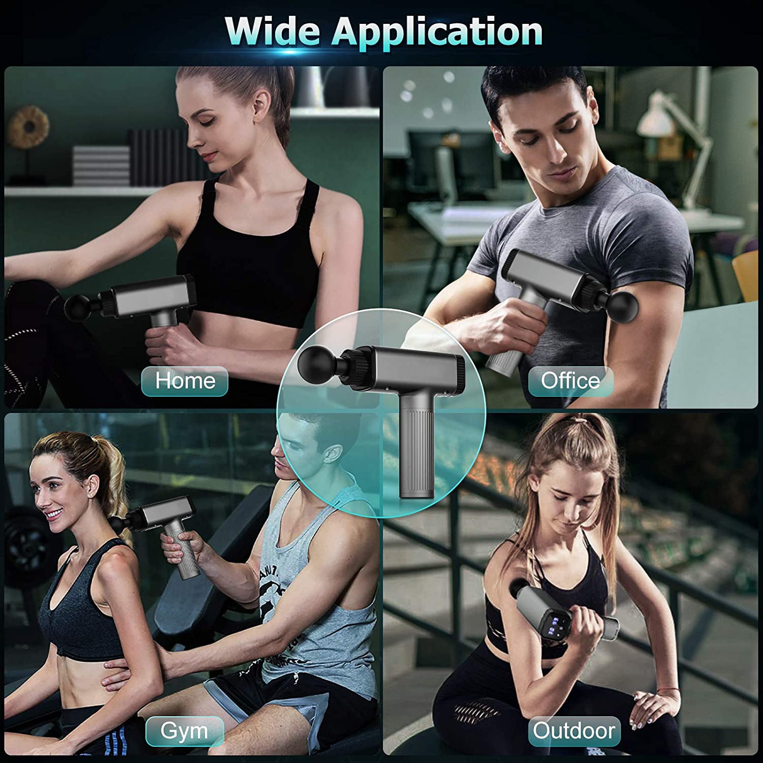 2600 mAh Handheld Deep Tissue Massager with Heat for Muscles, Back