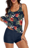 Sewobye Tankini Swimsuit for Women Floral Two Piece Bathing Suit Swimwear Tank Top Swimwear with Boyshorts