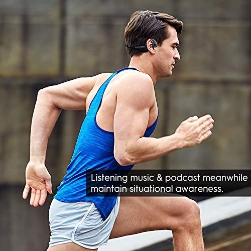 Bone Conduction Headphones Bluetooth 5.0 Open-Ear Wireless Sports Headsets w/ Mic for Jogging Running Driving Cycling, Sweatproof and Lightweight Bone Conduction Headphones Sewosports 
