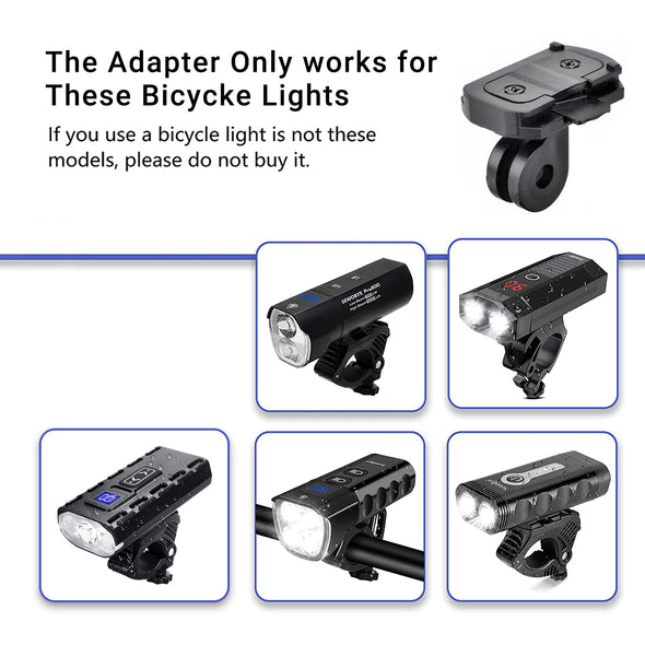 SEWOBYE Bike Light Adapter, Front Light Flashlight and Bike Bracket Adapter, for Mountain Bike Outdoor Riding